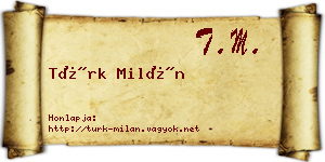 Türk Milán névjegykártya